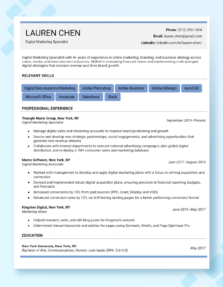 Hybrid resume