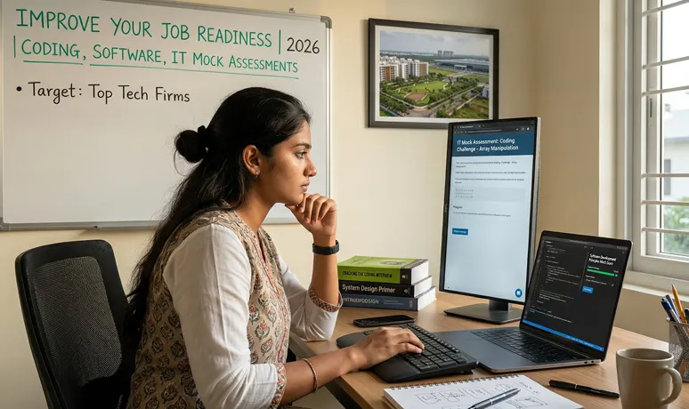 Improve your job readiness with coding, software, and IT mock assessments